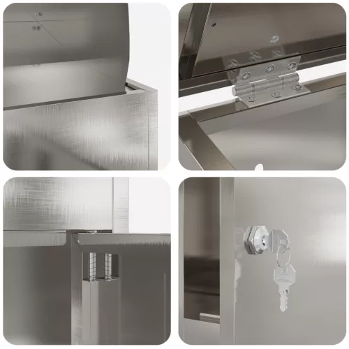  Csomagzáró doboz Fekete 44 x 35 x 59 cm Rozsdamentes acél