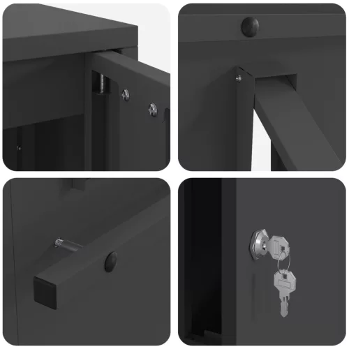  postaláda Fekete 30 x 23 x 55 cm Acél