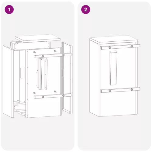  postaláda Fekete 30 x 23 x 55 cm Acél