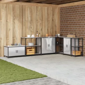    Konyhai tárolópolc Ezüst 60 x 50 x 92 cm Rozsdamentes acél