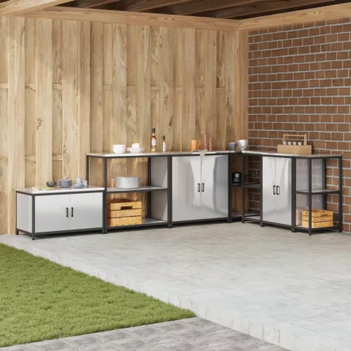  Konyhai tárolópolc Ezüst 60 x 50 x 92 cm Rozsdamentes acél