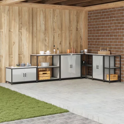  Konyhai tárolópolc Ezüst 60 x 50 x 92 cm Horganyzott acél