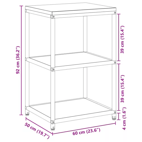  Konyhai tárolópolc polcokkal tárolóval Fekete 60 x 50 x 92 cm Acél