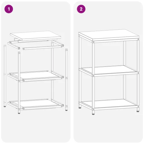  Konyhai tárolópolc polcokkal tárolóval Fehér 60 x 50 x 92 cm Acél