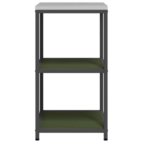  Konyhai tárolópolc polcokkal tárolóval Olívazöld 60 x 50 x 92 cm Acél