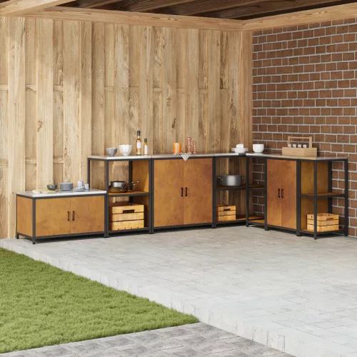  Konyhai tárolópolc Rozsdás 60 x 50 x 92 cm Viharvert acél