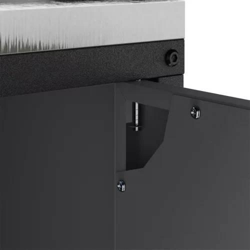  Konyhai tárolószekrény polcokkal tárolóval ajtóval Fekete 60 x 50 x 92 cm Acél