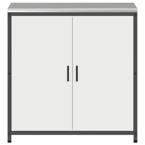  Konyhai tárolószekrény polcokkal tárolóval ajtóval Fehér 60 x 50 x 92 cm Acél
