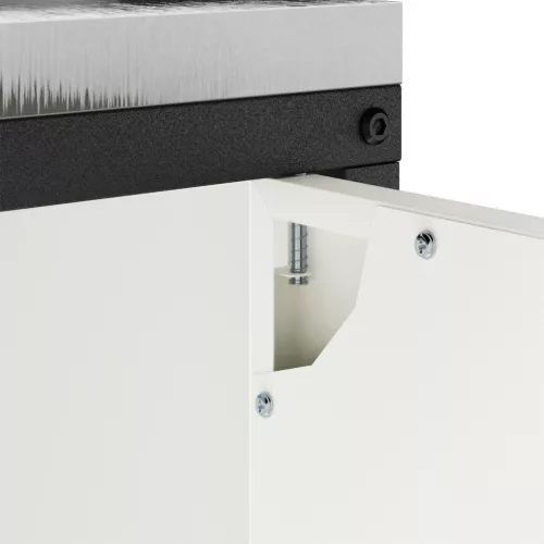  Konyhai tárolószekrény polcokkal tárolóval ajtóval Fehér 60 x 50 x 92 cm Acél