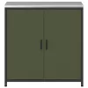  Konyhai tárolószekrény polcokkal tárolóval ajtóval Olívazöld 60 x 50 x 92 cm Acél