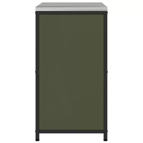  Konyhai tárolószekrény polcokkal tárolóval ajtóval Olívazöld 60 x 50 x 92 cm Acél