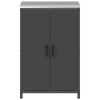  Konyhai tárolószekrény polcokkal tárolóval ajtóval Fekete 60 x 50 x 92 cm Acél