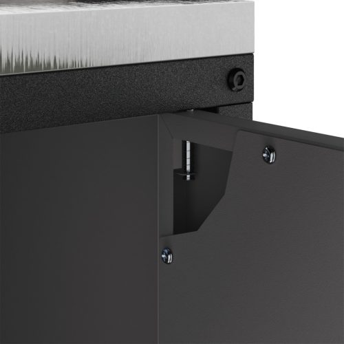  Konyhai tárolószekrény polcokkal tárolóval ajtóval Fekete 60 x 50 x 92 cm Acél