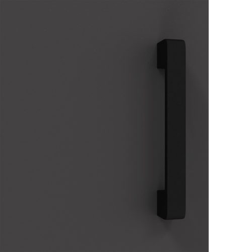  Konyhai tárolószekrény polcokkal tárolóval ajtóval Fekete 60 x 50 x 92 cm Acél