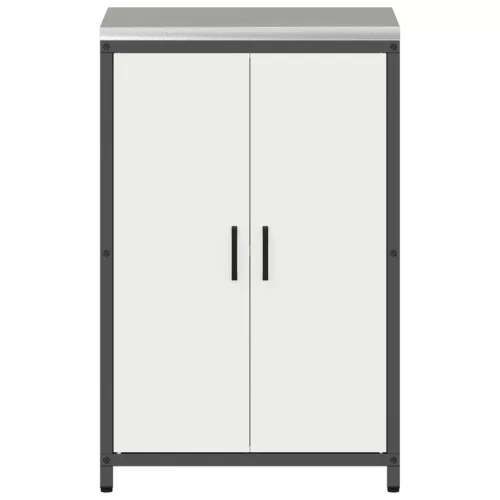  Konyhai tárolószekrény polcokkal tárolóval ajtóval Fehér 60 x 50 x 92 cm Acél