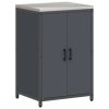  Konyhai tárolószekrény polcokkal tárolóval ajtóval Antracit 60 x 50 x 92 cm Acél
