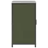  Konyhai tárolószekrény polcokkal tárolóval ajtóval zárral Olívazöld 60 x 50 x 92 cm Acél