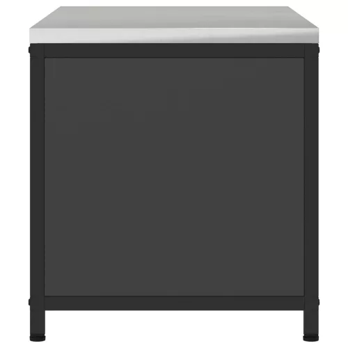  Konyhai tárolószekrény polcokkal tárolóval ajtóval Fekete 60 x 50 x 92 cm Acél