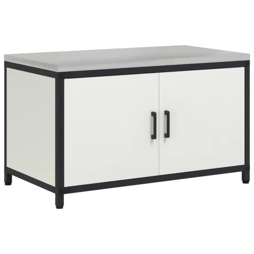  Konyhai tárolószekrény fiókkal polcokkal tárolóval ajtóval Fehér 60 x 50 x 92 cm Acél