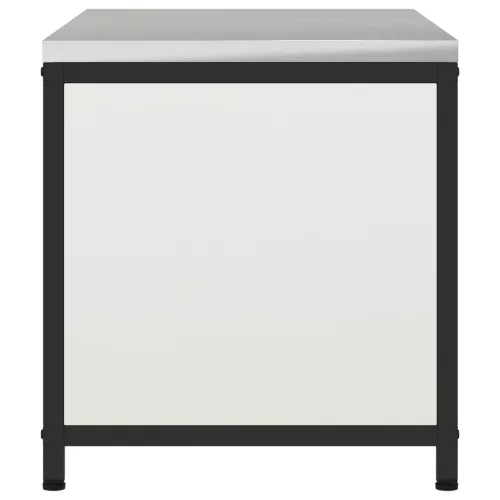  Konyhai tárolószekrény fiókkal polcokkal tárolóval ajtóval Fehér 60 x 50 x 92 cm Acél