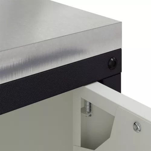  Konyhai tárolószekrény fiókkal polcokkal tárolóval ajtóval Fehér 60 x 50 x 92 cm Acél