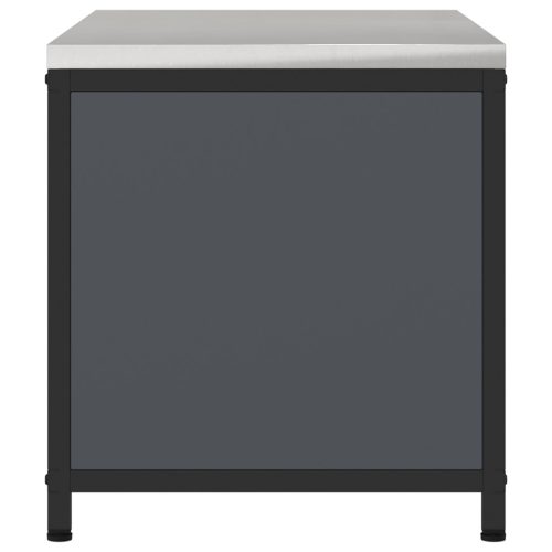  Konyhai tárolószekrény polcokkal tárolóval ajtóval Antracit 60 x 50 x 92 cm Acél