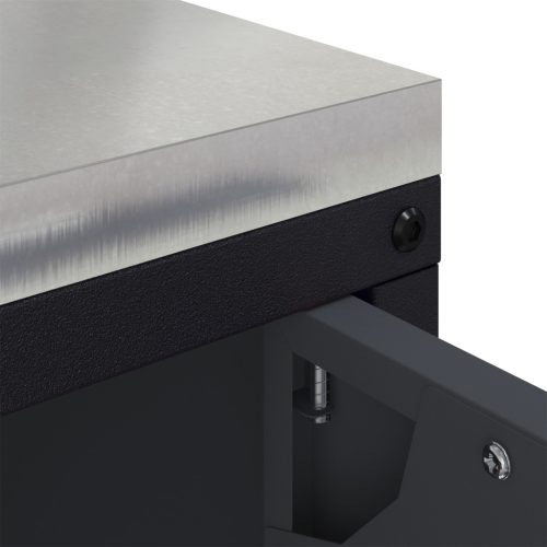  Konyhai tárolószekrény polcokkal tárolóval ajtóval Antracit 60 x 50 x 92 cm Acél