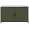  Konyhai tárolószekrény polcokkal tárolóval ajtóval Olívazöld 60 x 50 x 92 cm Acél