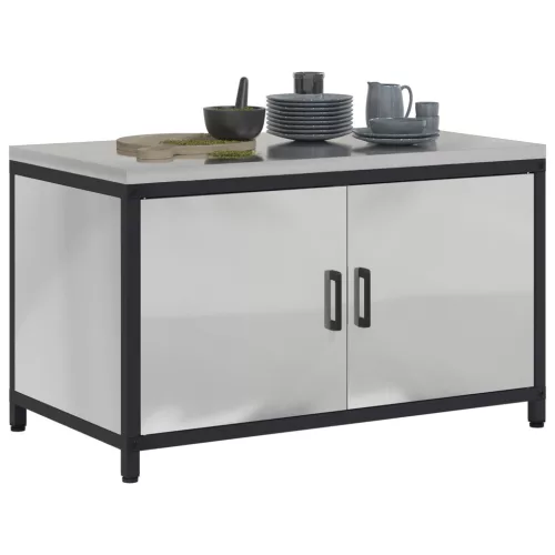  Konyhai tárolószekrény Ezüst 60 x 50 x 92 cm Horganyzott acél