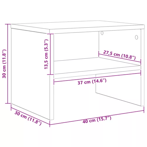  Éjjeliszekrény 2 pcs Régi fa 40 x 30 x 30 cm Faanyag