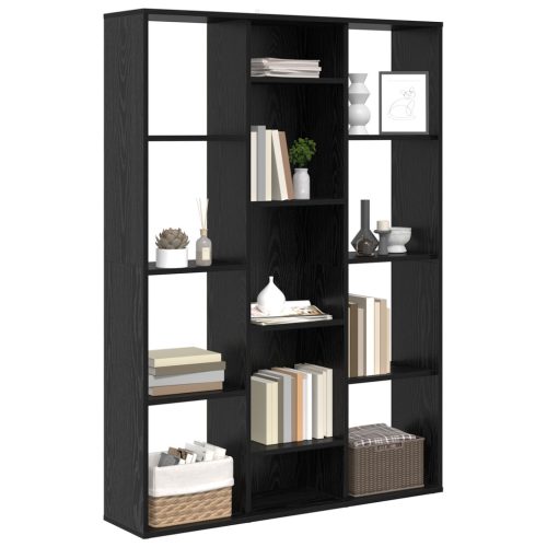  Szobaelválasztó polcokkal Musta tammi 100 x 24 x 140 cm Faanyag