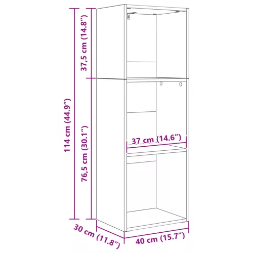  Könyvszekrény Musta tammi 40 x 30 x 114 cm Faanyag
