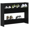  Fali cipőtartók polcokkal Egyéb tárolóval Musta tammi 60 x 18 x 60 cm Faanyag