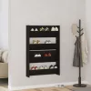  Fali cipőtartók 2 pcs Musta tammi 60 x 18 x 60 cm Faanyag