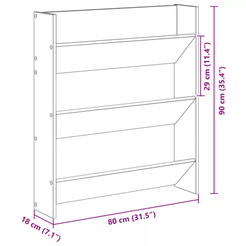  Fali cipőtartók 2 pcs kézműves tölgy 60 x 18 x 60 cm Faanyag