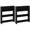  Fali cipőtartók 2 pcs Musta tammi 60 x 18 x 60 cm Faanyag