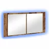  LED Tükörszekrény polcokkal Régi fa 100 x 12 x 45 cm Faanyag