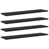  Polcos könyvespolc 4 pcs Fekete 80 x 20 x 1,5 cm Faanyag