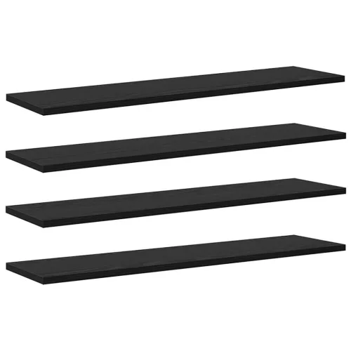  Polcos könyvespolc 4 pcs Fekete 80 x 20 x 1,5 cm Faanyag