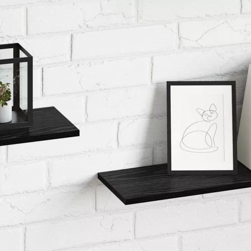  Polcos könyvespolc 4 pcs Fekete 80 x 20 x 1,5 cm Faanyag