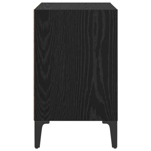  Éjjeli Szekrények 2 db Fekete Tölgy 40x30x50 cm Mérnöki Fa