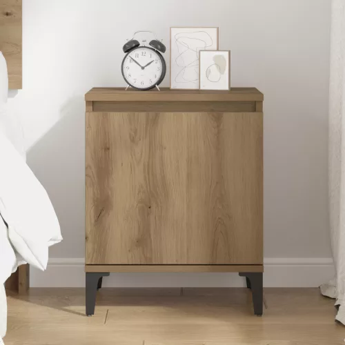  Artisan tölgy éjjeli asztal Artisan tölgy Mérnöki fa, Fém