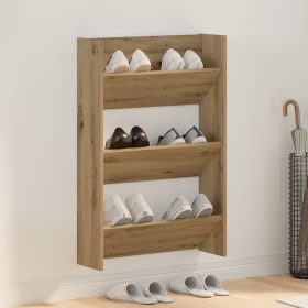  Fali cipőtartók kézműves tölgy 60 x 18 x 60 cm Faanyag