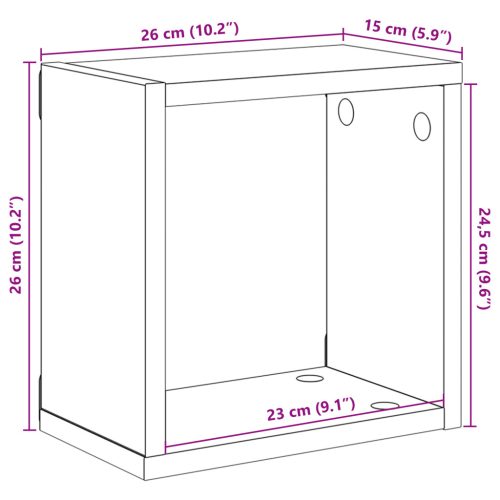  Fali polcok Artisan tölgy MDF furnérral 26 x 15 x 26 cm