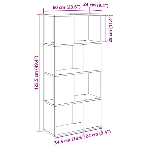  TV állvány Kézműves tölgy Műgyanta fa 60 cm x 24 cm x 124 cm