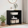  fekete tölgy oldalszekrény 70x41x75 cm szerelt fa