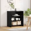  fekete tölgy oldalszekrény 70x41x75 cm szerelt fa