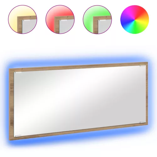  Fürdőszoba Tükör Művészi tölgy Szerelt fa, Üveg 90 x 8.5 x 37 cm