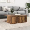  Dohányzóasztal fiókkal tárolóval Öreg fa 80 x 80 x 31 cm Faanyag