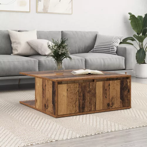  Dohányzóasztal fiókkal tárolóval Öreg fa 80 x 80 x 31 cm Faanyag